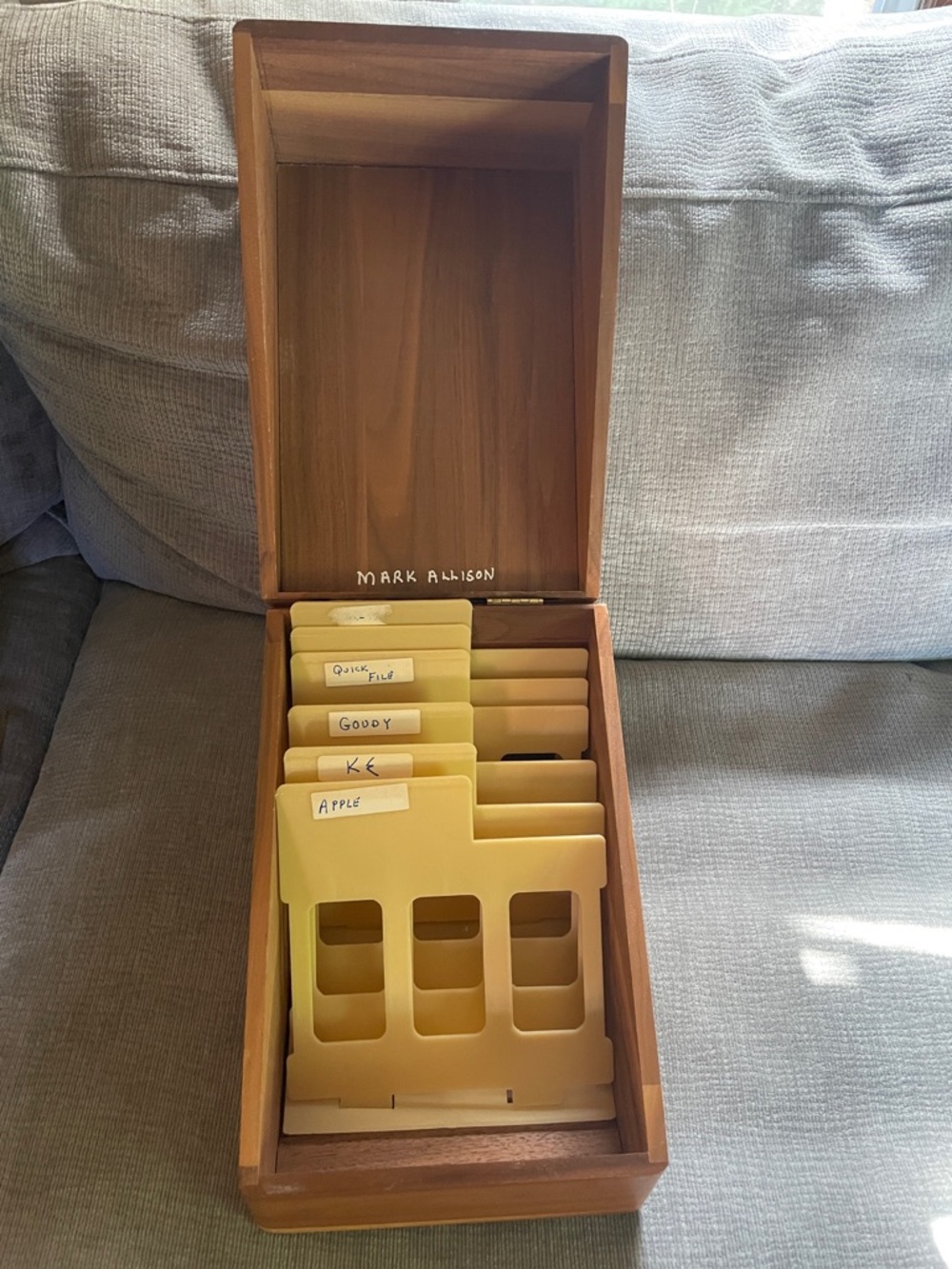 Vintage Solid Wood 5.25” Floppy Disk Storage Case with Dividers